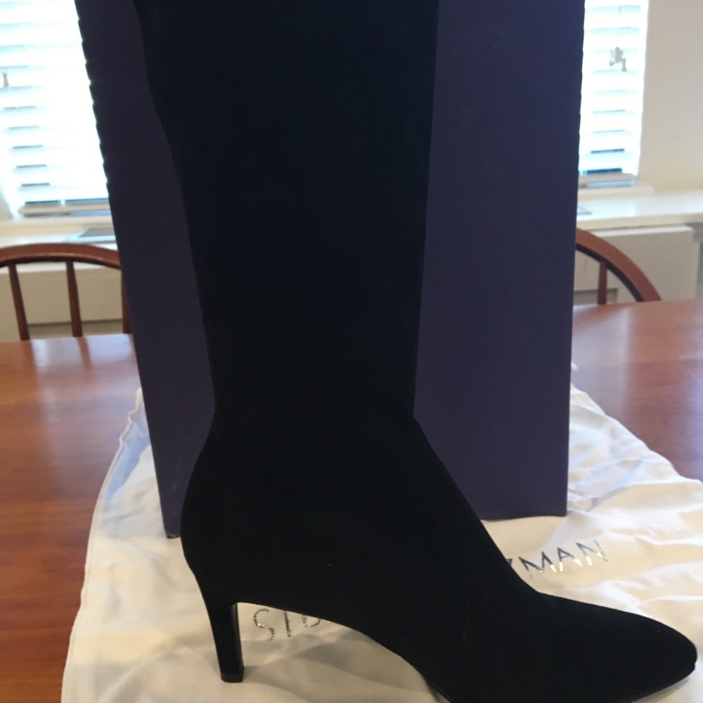 Stuart Weitzman Suede Pointed Toe Silhouette Boots